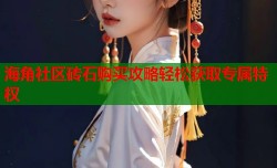 海角社区砖石购买攻略轻松获取专属特权